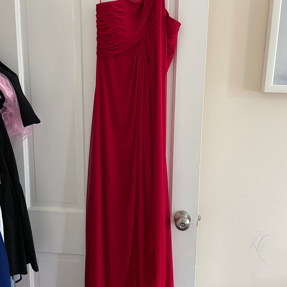 Red evening gown